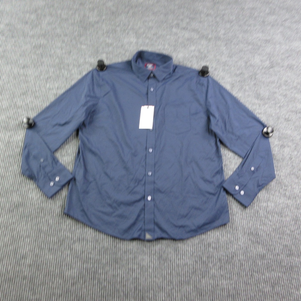 UNTUCKit Shirt Mens L Blue Gironde Button Up Wrinkle Free Performance NWT